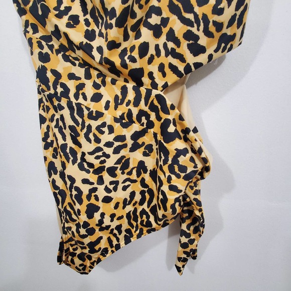 Eloquii Side Tie Leopard Animal Print Bandeau One Piece Swimsuit Plus Size 20 - Picture 5 of 10